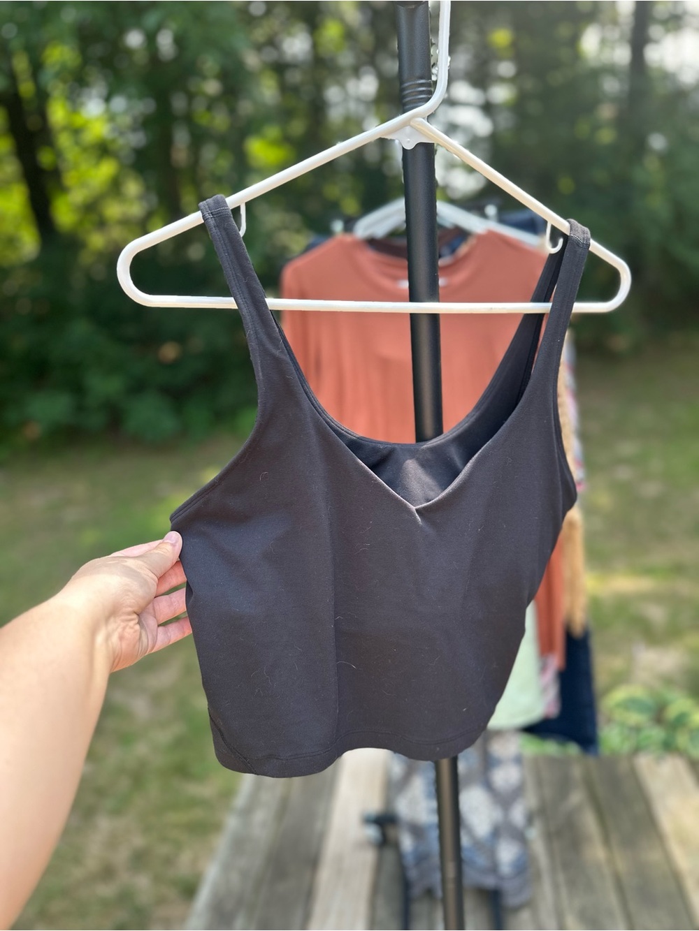 lululemon athletica Black Cropped V-Neck Tank